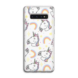 Rainbow Unicorn: Samsung Galaxy S10 4G Transparant Hoesje