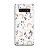 Rainbow Unicorn: Samsung Galaxy S10 4G Transparant Hoesje