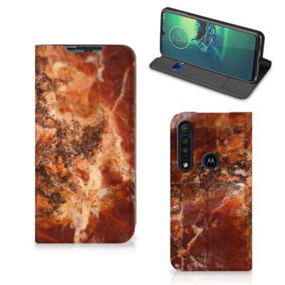 Motorola G8 Plus | Standcase | Marmer Bruin