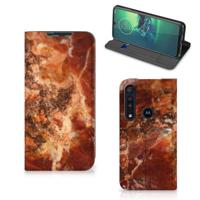 Motorola G8 Plus | Standcase | Marmer Bruin