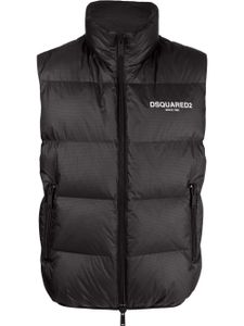 DSQUARED2 gilet matelassé à logo imprimé - Noir