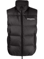 DSQUARED2 gilet matelassé à logo imprimé - Noir - thumbnail