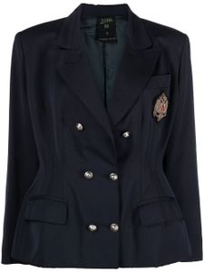 Jean Paul Gaultier Pre-Owned veste croisée à détail de patch (années 1980) - Bleu