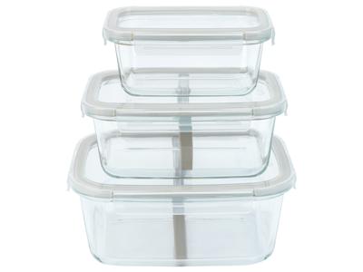 LIVARNO home Glazen lunchboxenset (Taupe)