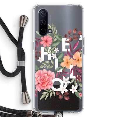 Hello in flowers: OnePlus Nord CE 5G Transparant Hoesje met koord