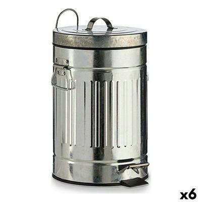 Pedaalemmer Zilverkleurig Staal 7 L (6 Stuks)