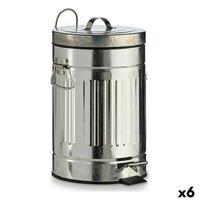 Pedaalemmer Zilverkleurig Staal 7 L (6 Stuks)