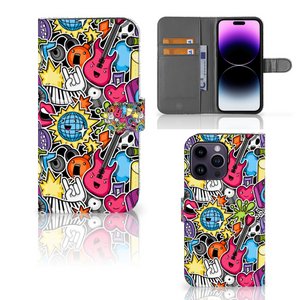 iPhone 15 Pro Max Wallet Case met Pasjes Punk Rock