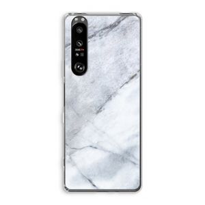 Witte marmer: Sony Xperia 1 III Transparant Hoesje