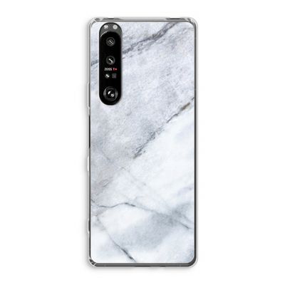 Witte marmer: Sony Xperia 1 III Transparant Hoesje