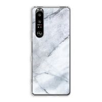 Witte marmer: Sony Xperia 1 III Transparant Hoesje