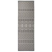VidaXL Buitenkleed met patroon platgeweven 80x250 cm zwart VidaXL Buitenkleed met patroon platgeweven 80x250 cm zwart