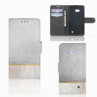 Microsoft Lumia 640 Book Style Case Wood Concrete - thumbnail