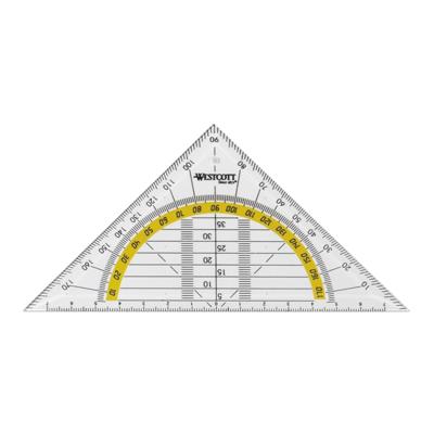 Quantore Geodriehoek westcott 140mm transparant