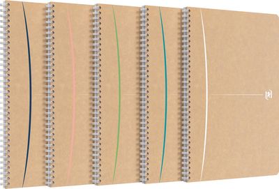 Oxford Touareg spiraalschrift, 180 bladzijden, ft A4, gelijnd, geassorteerde kleuren