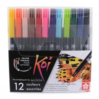 Sakura • koi coloring brush pen set 12 kleuren