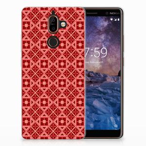 Nokia 7 Plus TPU bumper Batik Rood