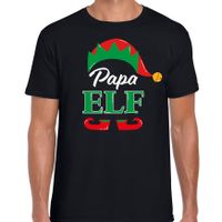 Papa elf fout Kerst t-shirt zwart voor heren