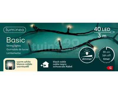 Basic Kerstverlichting 40 LED 3m WW