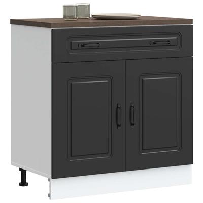 Keuken onderkast Kalmar bewerkt hout zwart