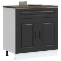 Keuken onderkast Kalmar bewerkt hout zwart