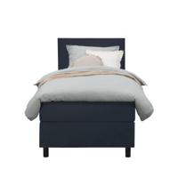 Leen Bakker - Boxspring Liv Egaal - 90x200 Cm - Ronde Poot - Stof/Velvet - Blauw