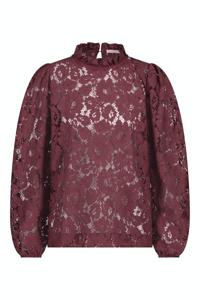 Studio Anneloes Lavina Lace Top 09048 T-shirt Lange Mouw 3600 Bordo