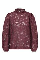 Studio Anneloes Lavina Lace Top 09048 T-shirt Lange Mouw 3600 Bordo