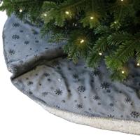 Kerstboomrok - zilver/grijs - sneeuwvlokken - D100 cm - polyester - kerstboomkleed - thumbnail