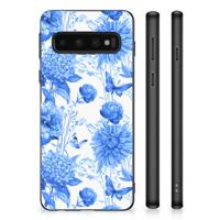 Skin Case voor Samsung Galaxy S10 Flowers Blue