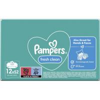 Pampers Fresh Clean vochtige doekjes, doos van 12 x 52 stuks