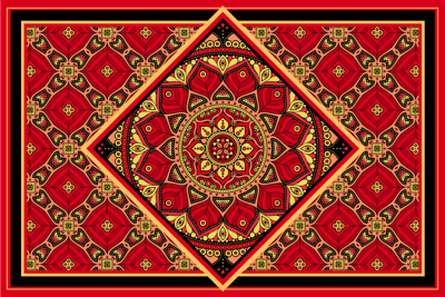 Decoratief klassiek ontwerp vinyl tapijt rood
