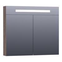 Brauer Promise Deluxe Spiegelkast - 80 cm - met Directe Verlichting - 2 Dubbelzijdige Spiegeldeuren - Grove
