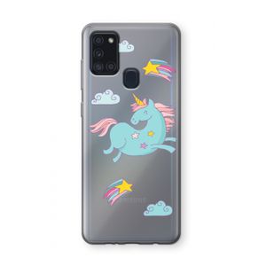 Vliegende eenhoorn: Samsung Galaxy A21s Transparant Hoesje