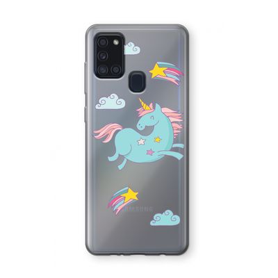 Vliegende eenhoorn: Samsung Galaxy A21s Transparant Hoesje