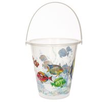 Transparante speelgoed strandemmer vissen 23 x 22 cm Transparante speelgoed strandemmer vissen 23 x 22 cm