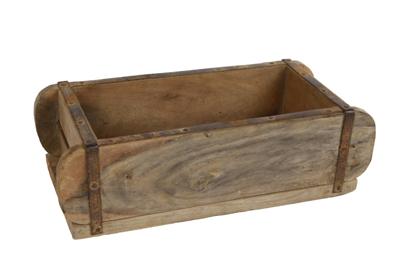 Kist Brick mould recycle naturel hout 32x15x10cm