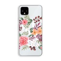 Hello in flowers: Pixel 4 XL Transparant Hoesje