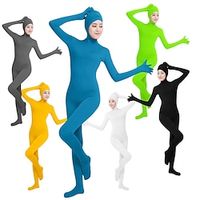 Zentai-Pakken Catsuit Huidskostuum Kinderen Volwassenen Lycra Cosplaykostuums Allemaal Effen Kleur / Turnpakje / Onesie / Gezicht open / Toneel / Feest / Turnpakje / Onesie Lightinthebox - thumbnail