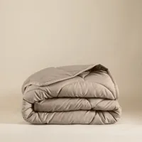 Lazy Dekbed & Dekbedovertrek In 1 Uni Taupe Effen 200x200 Cm Warmteklasse 3 Lente Herfst Sleeptime - Dekbed-Discounter.nl