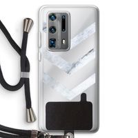 Marmeren pijlen: Huawei P40 Pro Plus Transparant Hoesje met koord Marmeren pijlen: Huawei P40 Pro Plus Transparant Hoesje met koord