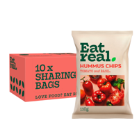 Eat Real tomato & basil hummus chips (10x 110gr) (bol)