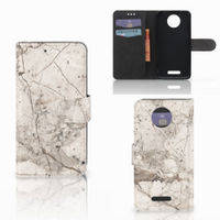 Motorola Moto C Plus Bookcase Marmer Beige - thumbnail