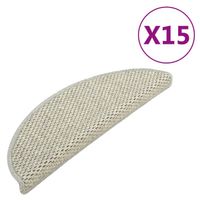 vidaXL Trapmatten zelfklevend 15 st sisal-look 56x17x3 cm grijs