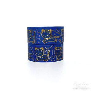 Meow Amor Creative Blue Cat Constellation Gold Foil Washi Tape