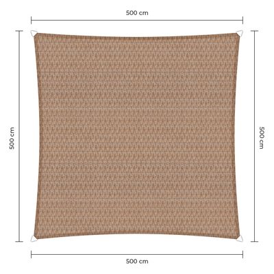 Sunfighter schaduwdoek vierkant zand 5x5m.
