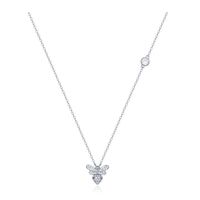 Zilverkleurige Dames ketting met Bijen Hanger en Zirkonia