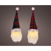 Kersthanger gnoom LED polyester 6x6x20cm
