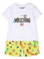 Moschino Kids ensemble en coton à logo Teddy Bear - Vert - thumbnail