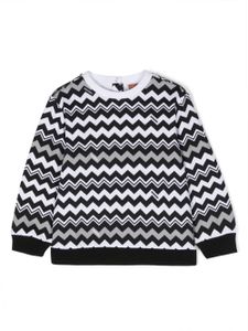 Missoni Kids sweat en coton à imprimé zig-zag - Noir